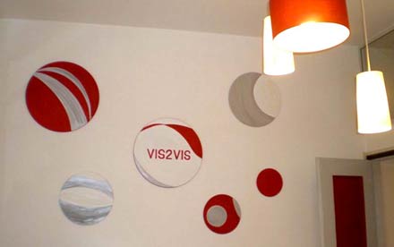 Vis2Vis - Conception, creation and production of hand-painted panels for furniture of the office