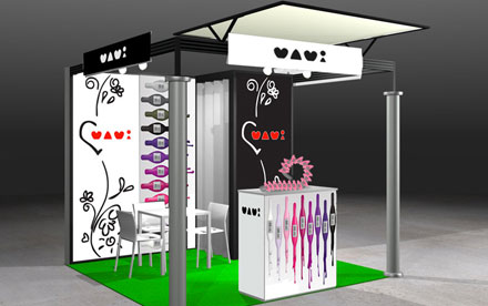 MAMi for Rimini Wellness - Stand design, graphic for watches and hostess outfit