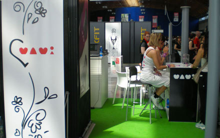 MAMi for Rimini Wellness - Stand design, graphic for watches and hostess outfit